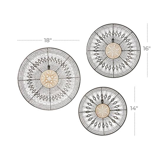 Black & Gold Eclectic Wall Décor Set 14", 16" & 18"